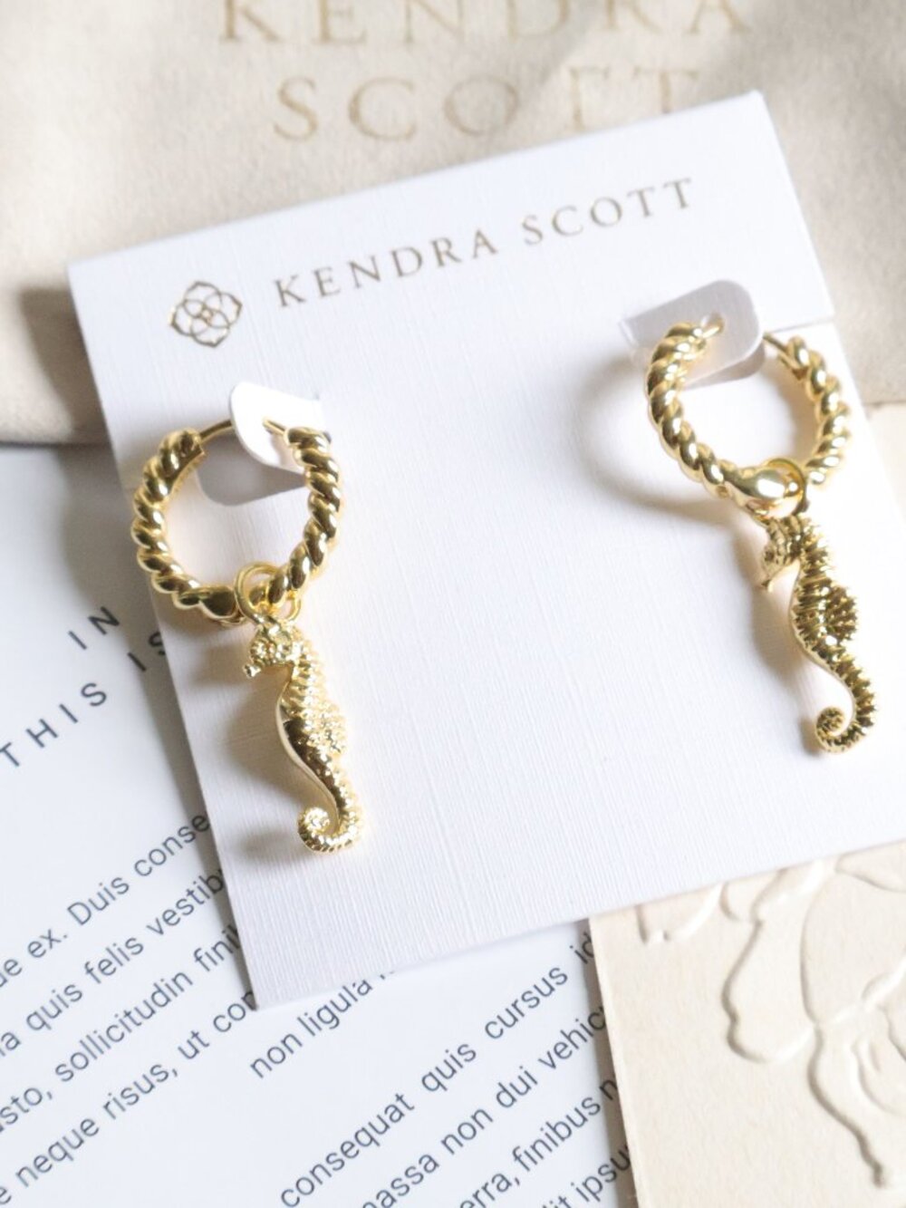 Kendra Scott Seahorse Convertible Earrings Gold